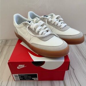 Nike Women’s Killshot 2 White Leather & Light Gray Suede Sneakers with Gum Sole